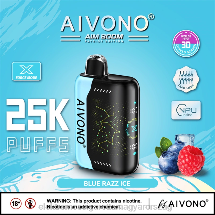Aivono AIM BOOM 25000 kék razz jég 6F06345 - Elektromos Cigaretta Repülő