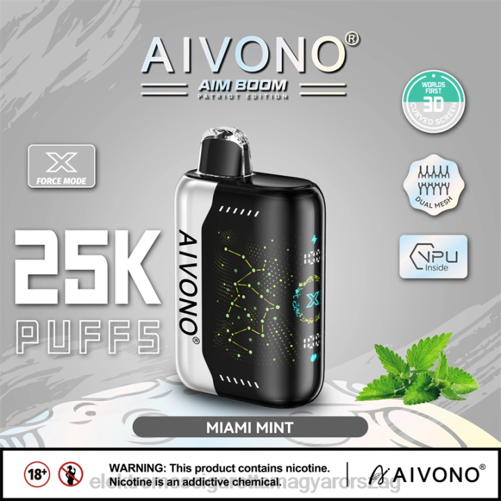 Aivono AIM BOOM 25000 miami menta 6F06349 - Elektromos Cigaretta Töltő Vélemények