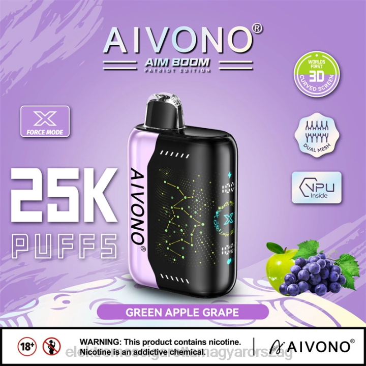 Aivono AIM BOOM 25000 zöld alma szőlő 6F06346 - Elektromos Cigaretta Árak