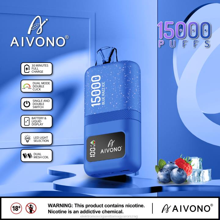 Aivono AIM magic 15000 kék razz jég 6F0664 - Vape Nagykereskedés