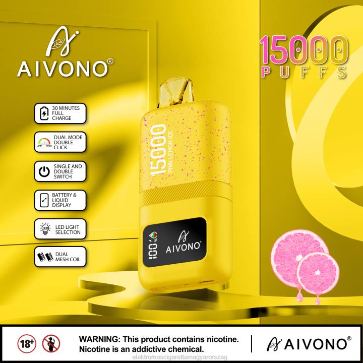 Aivono AIM magic 15000 rózsaszín citrom jég 6F0661 - Elektromos Cigaretta Töltő