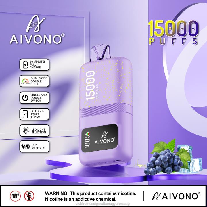 Aivono AIM magic 15000 szőlőjég 6F0660 - Elektromos Cigaretta Töltő Alkatrészek