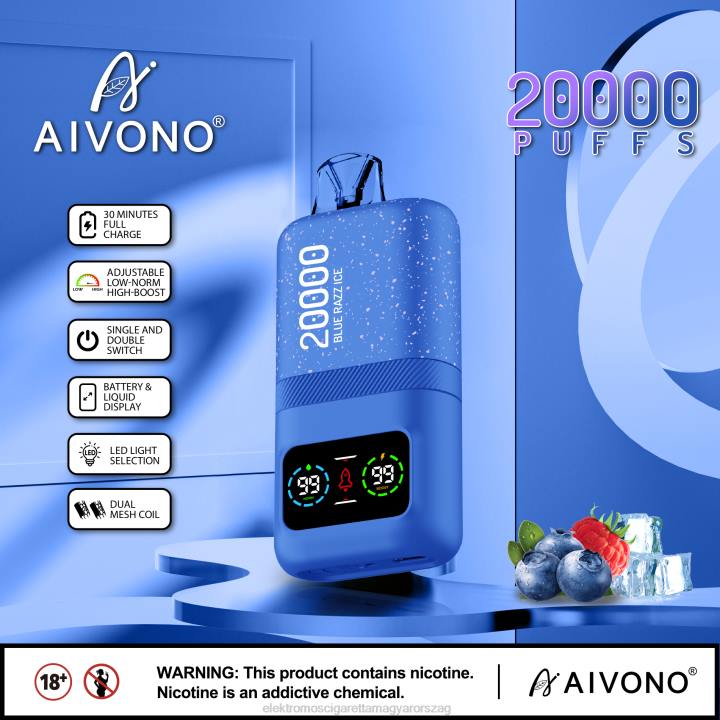 Aivono AIM magic 20000 kék razz jég 6F0679 - Elektromos Cigaretta Töltő Vélemények