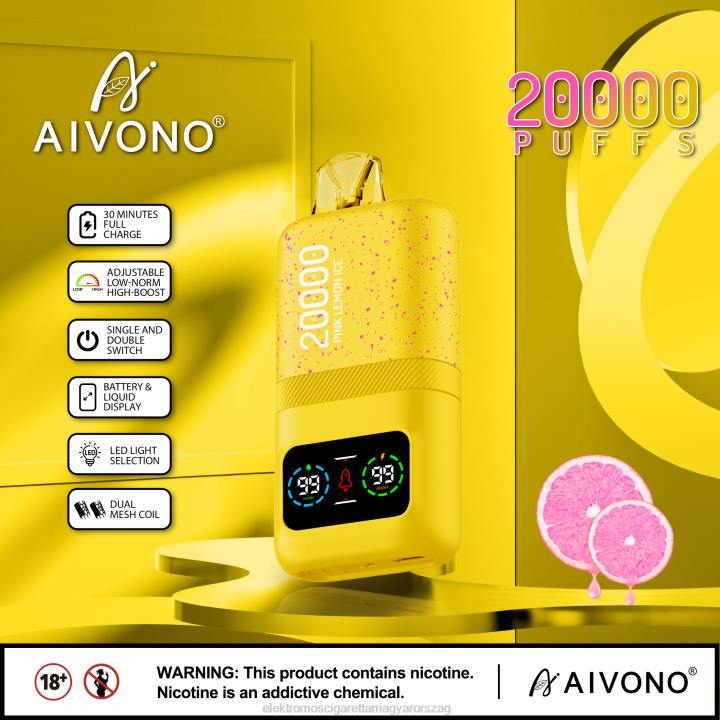 Aivono AIM magic 20000 rózsaszín citrom jég 6F0683 - Elektromos Cigaretta Liquid