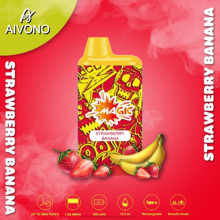 Aivono AIM MAGIC 5800-as szájdobozos cigaretta eper banán 6F0693 - Elektromos Cigaretta Liquid