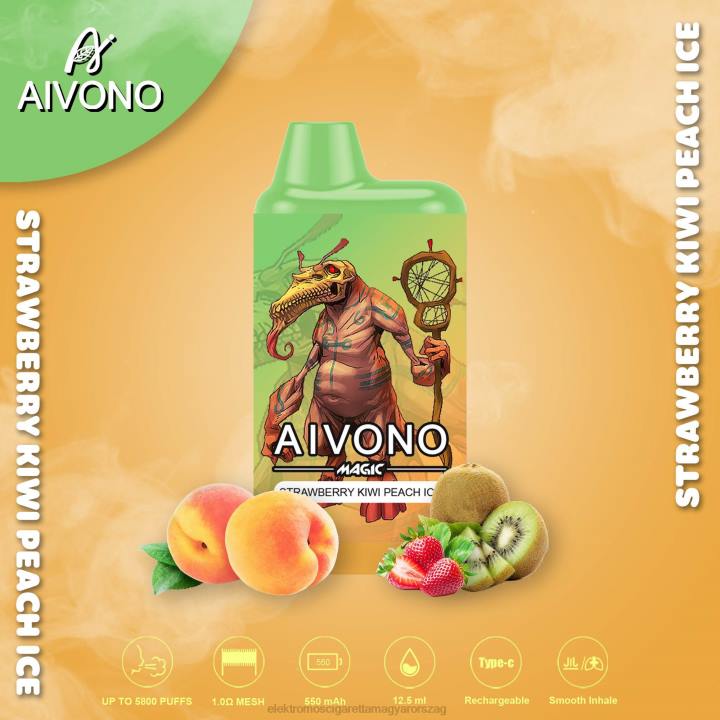 Aivono AIM MAGIC 5800-as szájdobozos cigaretta epres kivi őszibarack jég 6F0696 - Elektromos Cigaretta Árak