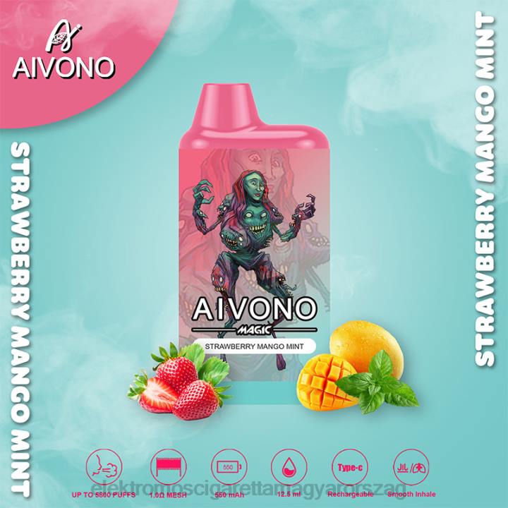 Aivono AIM MAGIC 5800-as szájdobozos cigaretta epres mangó menta 6F0697 - Elektromos Cigaretta Rendelés