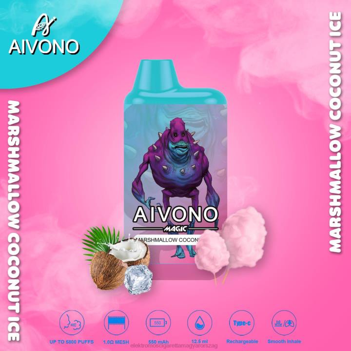 Aivono AIM MAGIC 5800-as szájdobozos cigaretta mályvacukor kókusz jég 6F0695 - Elektromos Cigaretta Repülő
