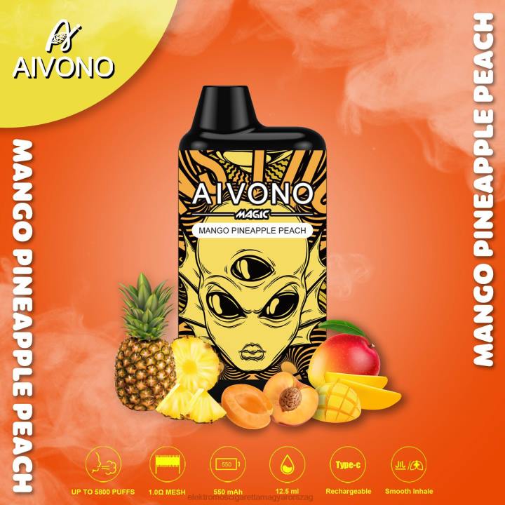 Aivono AIM MAGIC 5800-as szájdobozos cigaretta mangó ananász őszibarack 6F0688 - Elektromos Cigaretta Bolt