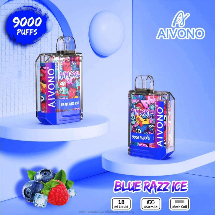 Aivono AIM XXL 9000 szájmatrica átlátszó kék razz jég 6F0654 - Vape Nagykereskedés