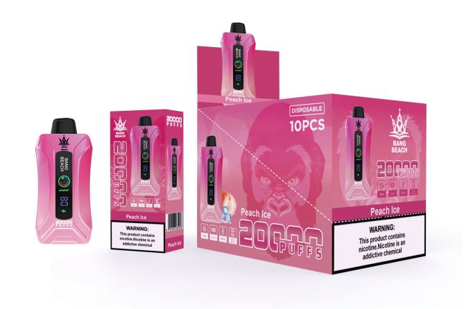 Bang Beach 20000 puff okosképernyős vape barack jég 6PF69 - Elektromos Cigaretta Töltő Vélemények
