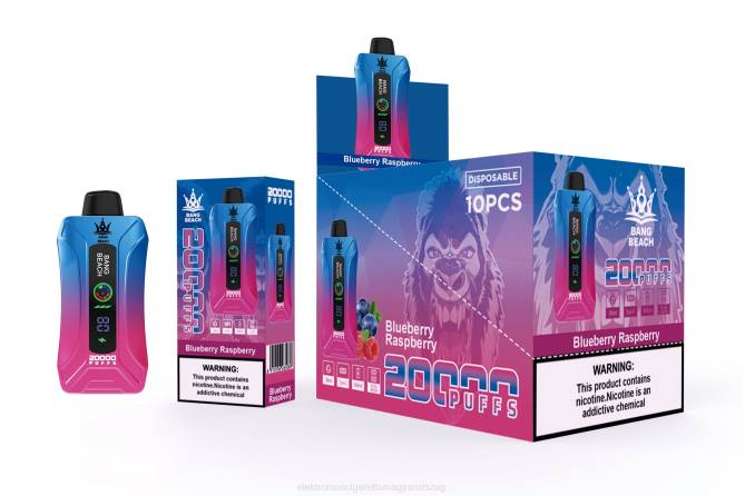 Bang Beach 20000 puff okosképernyős vape áfonyás málna 6PF612 - Elektromos Cigaretta Fajták