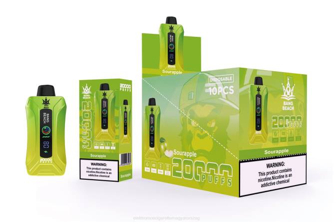 Bang Beach 20000 puff okosképernyős vape savanyú alma 6PF61 - Elektromos Cigaretta Töltő