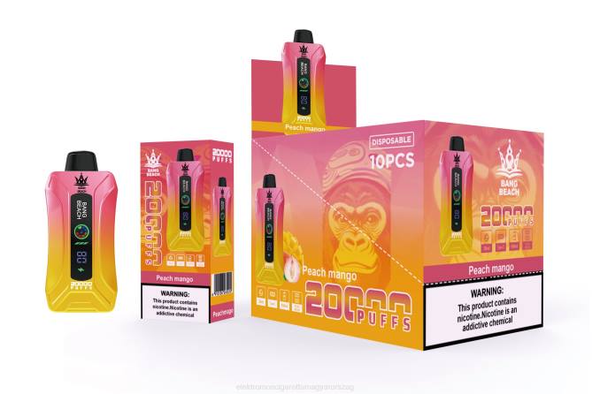 Bang Beach 20000 puff okosképernyős vape őszibarack mangó 6PF62 - Elektromos Cigaretta Fajták
