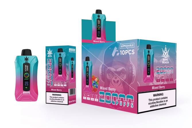 Bang Beach 20000 puff okosképernyős vape vegyes bogyó 6PF65 - Elektromos Cigaretta Repülő