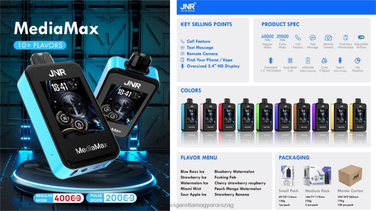 JNR MediaMax 40k puff savanyú almajég 6624820 | Elektromos Cigaretta Töltő Alkatrészek
