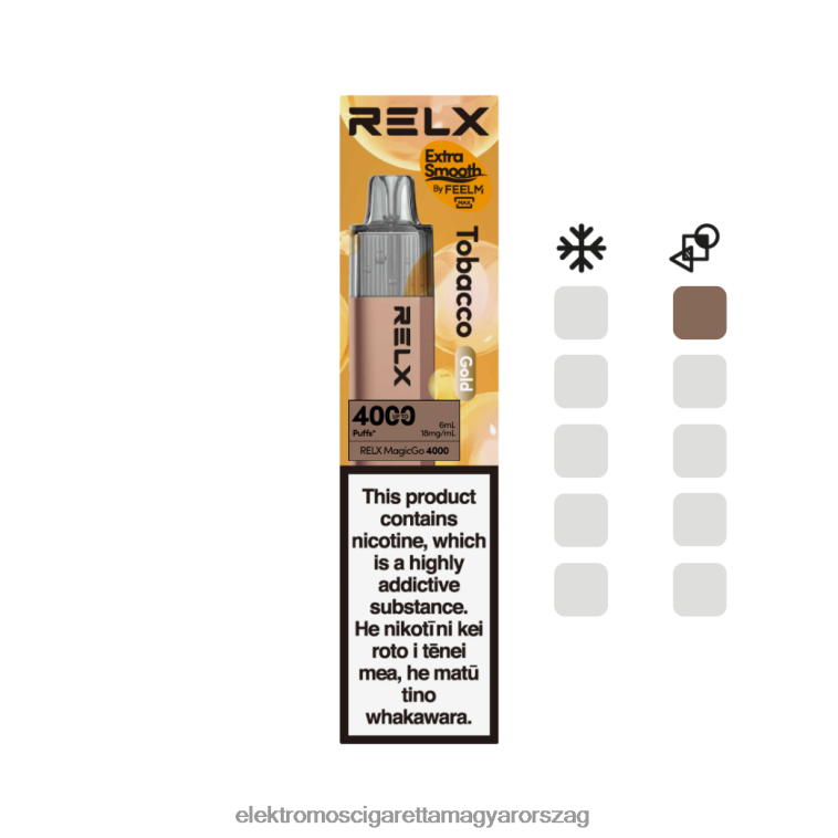 RELX MagicGo 4000 eldobható vape dohány (arany) 62DB822 - Elektromos Cigaretta Fajták