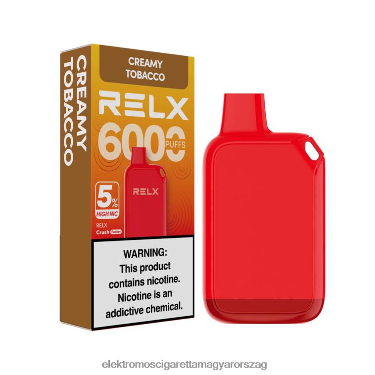 RELX Crush Pocket 6000 5% magas nic tejszínes dohány 62DB8228 - Elektromos Cigaretta Bolt