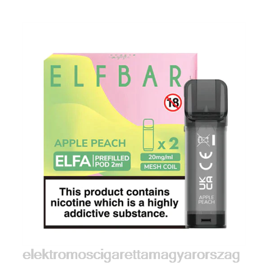 alma őszibarack LPPNH325 Elektromos Cigaretta Repülő - ELFBAR Elfa előretöltött hüvely - 2 ml - 20 mg (2 csomag)