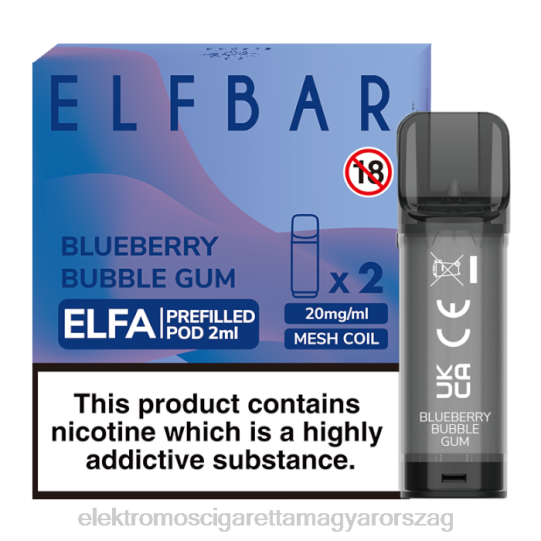 áfonyás rágógumi LPPNH333 Elektromos Cigaretta Liquid - ELFBAR Elfa előretöltött hüvely - 2 ml - 20 mg (2 csomag)