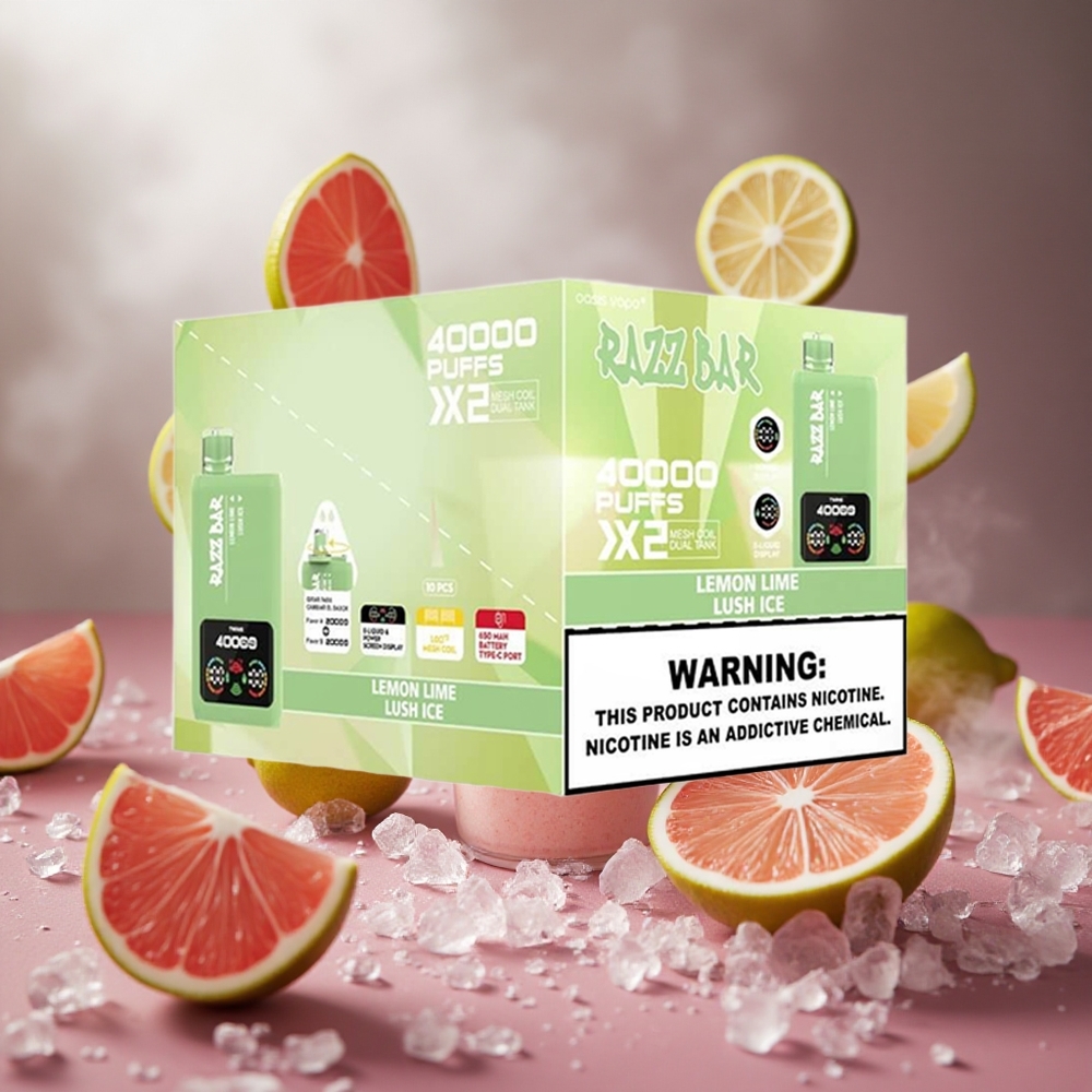 Razz Bar 40000 Puffs Citrom Lime_Lush Jég Megjelenítő Képernyő hungary vape wholesale