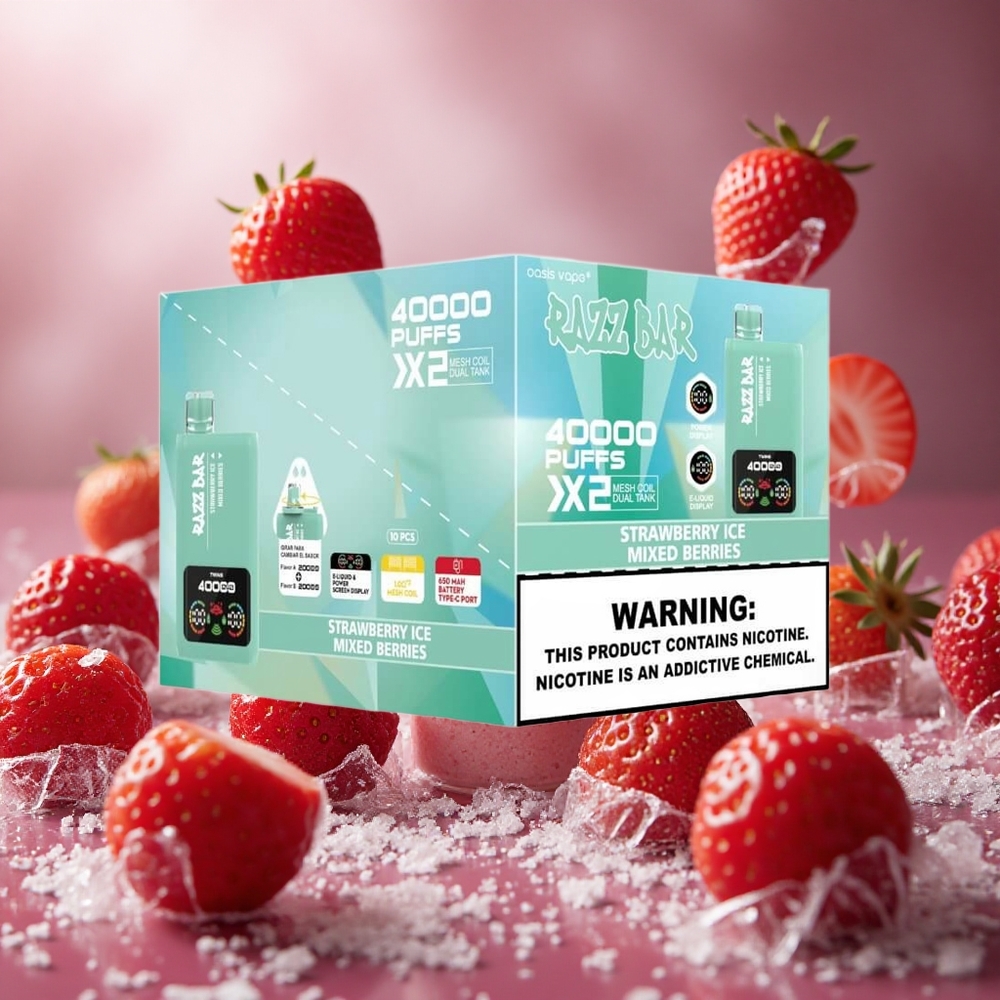 Razz Bar 40000 Puffs Eper Jég_Kevert Bogyók 650 Mah Hungary Vape Wholesale