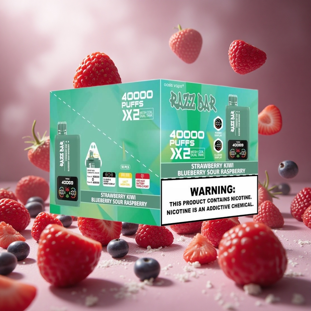 Razz Bar 40000 Puffs Eper Pörkölet Áfonya Savanyú Málna Eldobható Vape Hungary Vape Wholesale