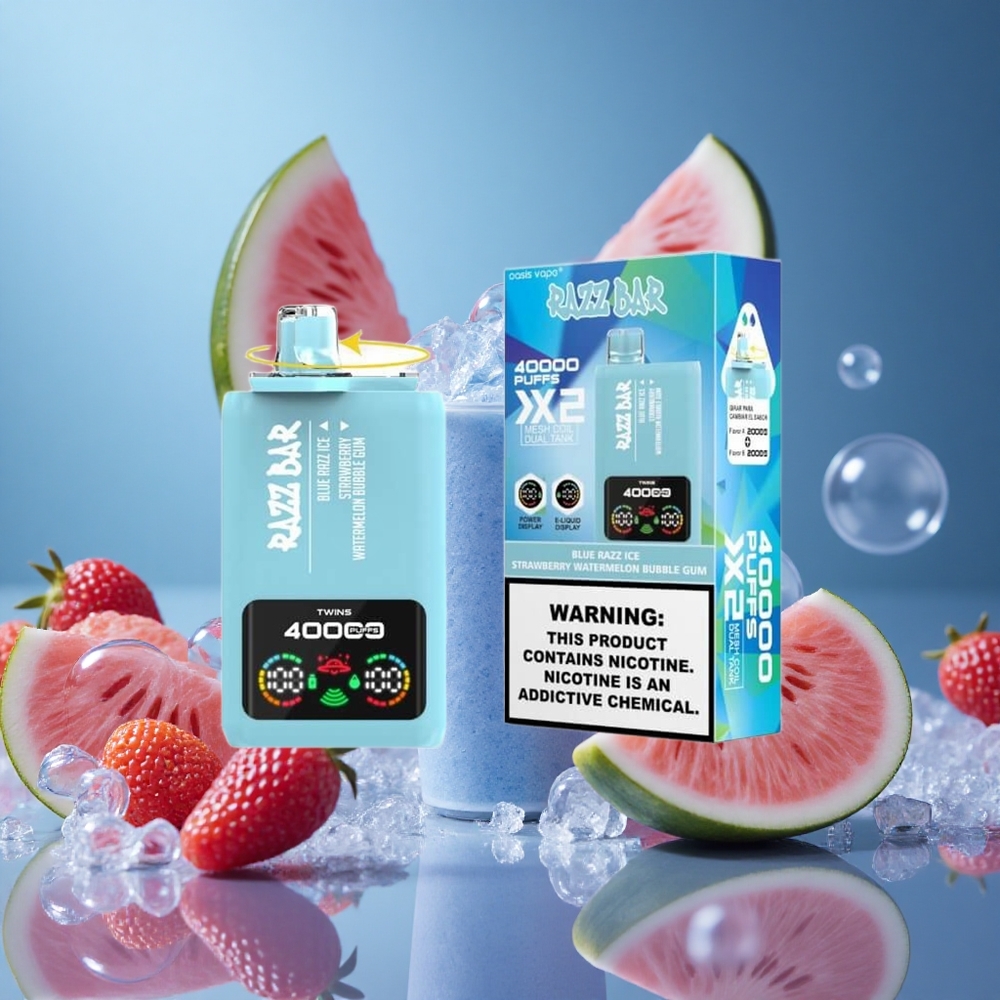Razz Bar 40000 Puffs Kék Áfonya Jég-Eper Görögdinnye Buborék Rágó Power Screen Display hungary vape wholesale