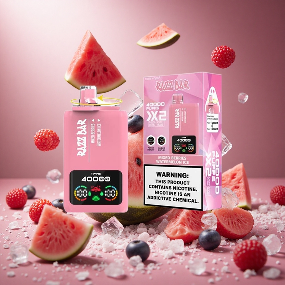 Razz Bar 40000 Puffs Vegyesbogyó_Görögdinnye Jég 1.0Ohm 2 Mesh Coil hungary vape wholesale