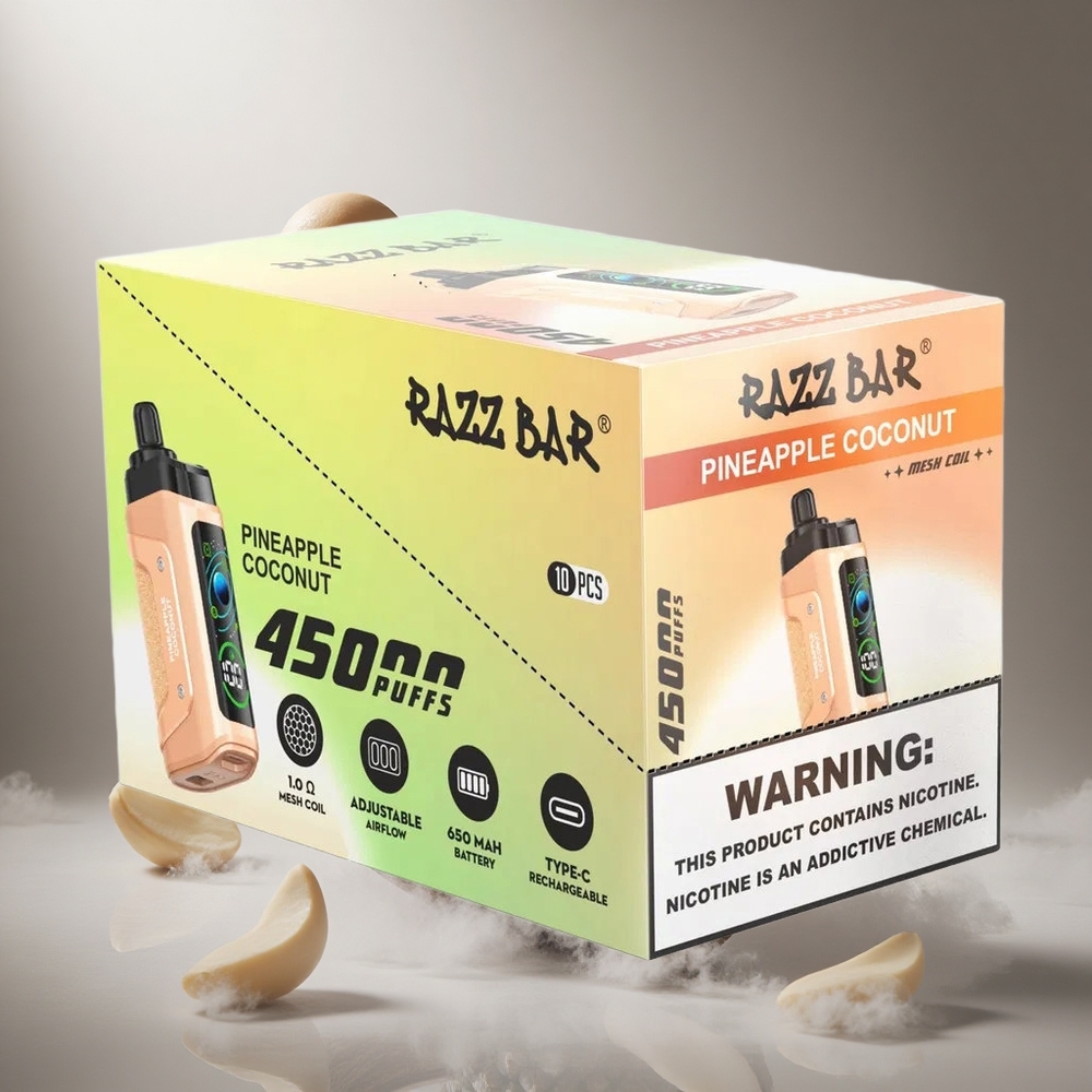 Razz Bar 45000 Puffs Ananász Kókusz Állítható Légáramlás hungary vape wholesale