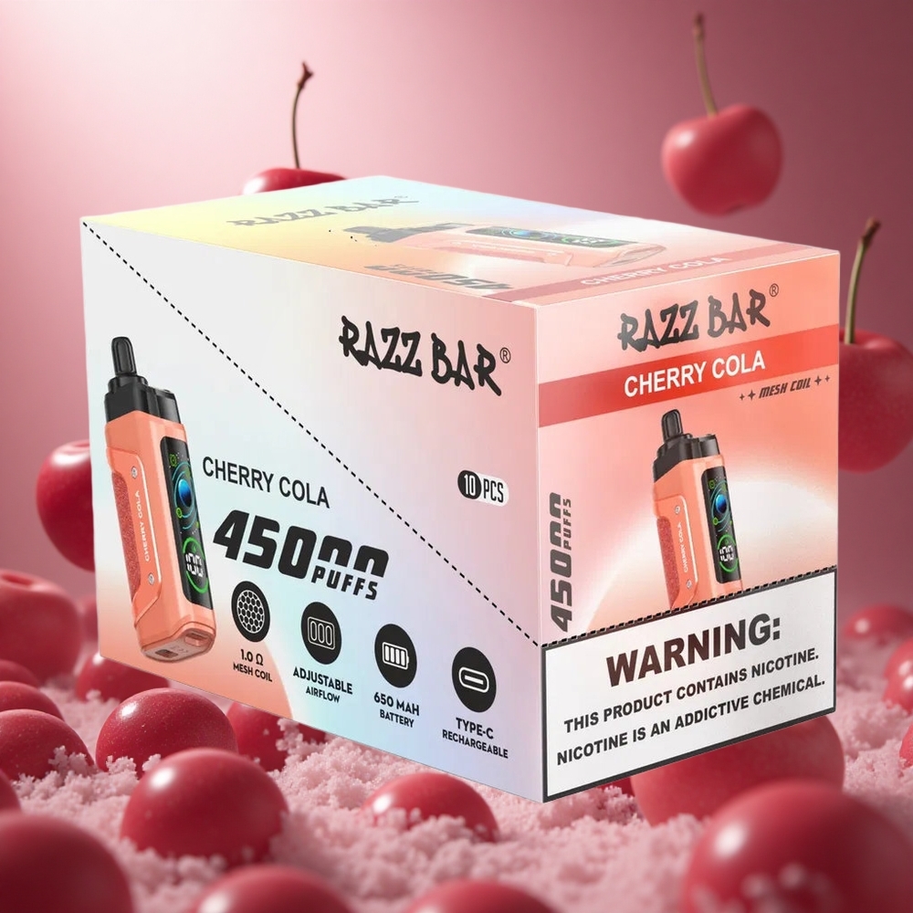 Razz Bar 45000 Puffs Cseresznyes Kóla Íz 1.0 Ohm Mesh Coil hungary vape wholesale