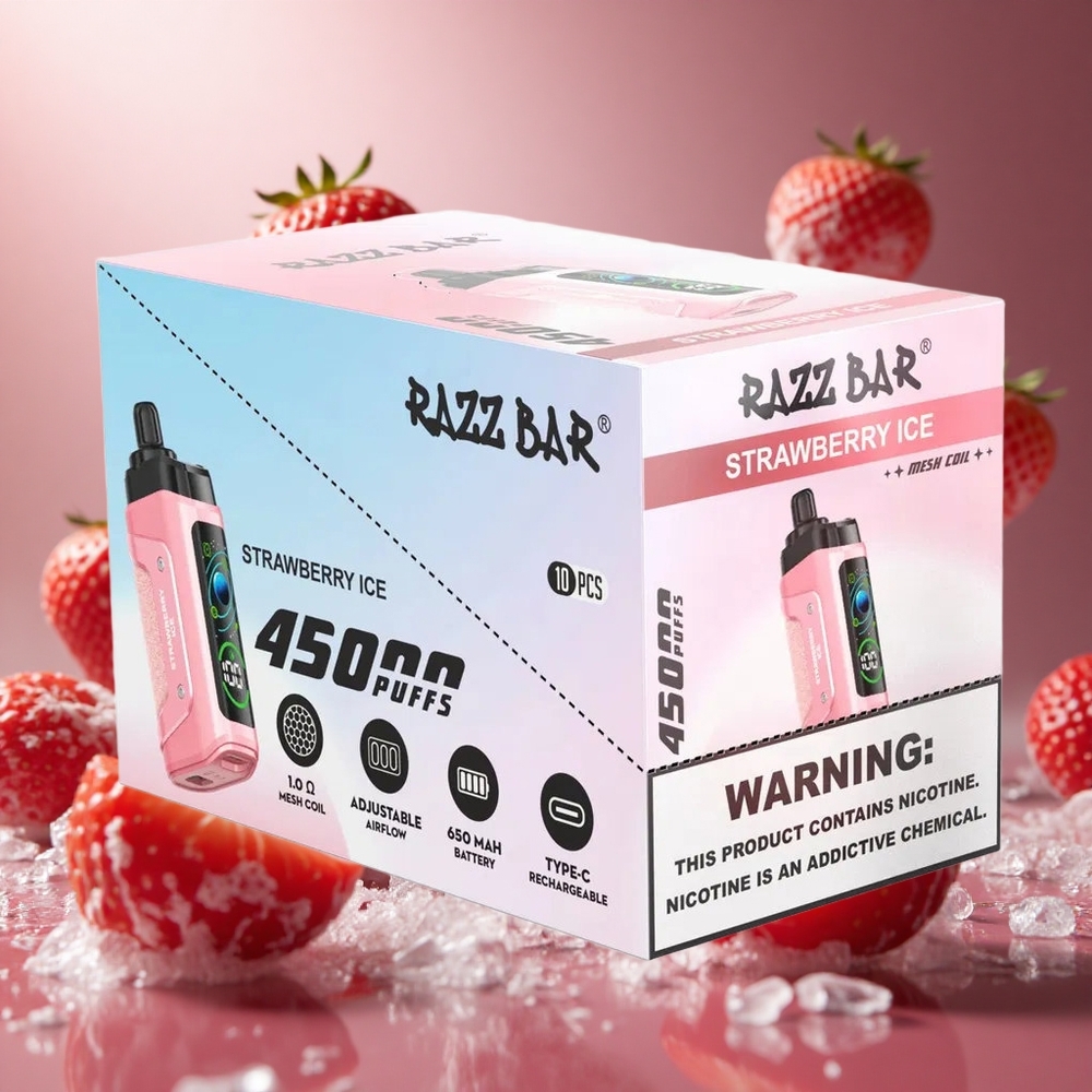 Razz Bar 45000 Puffs Eper Jég Kombináció Állítható Légáramlás hungary vape wholesale