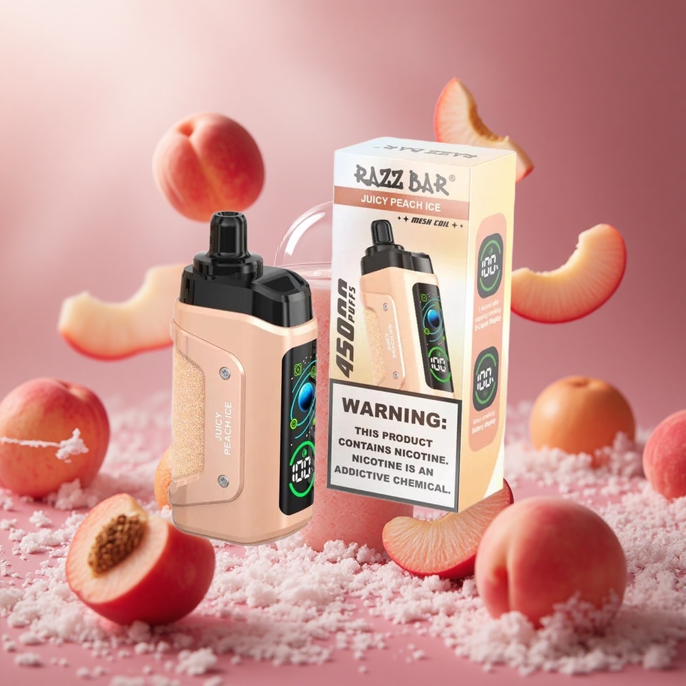 Razz Bar 45000 Puffs Jeges Őszibarack Íz 1.0 Ohm Mesh Coil hungary vape wholesale