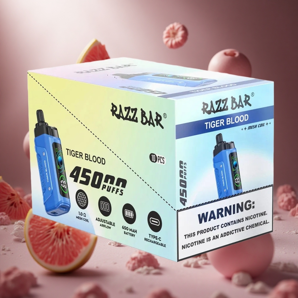 Razz Bar 45000 Puffs Tigrisvér Kombináció Állítható Légáramlás hungary vape wholesale