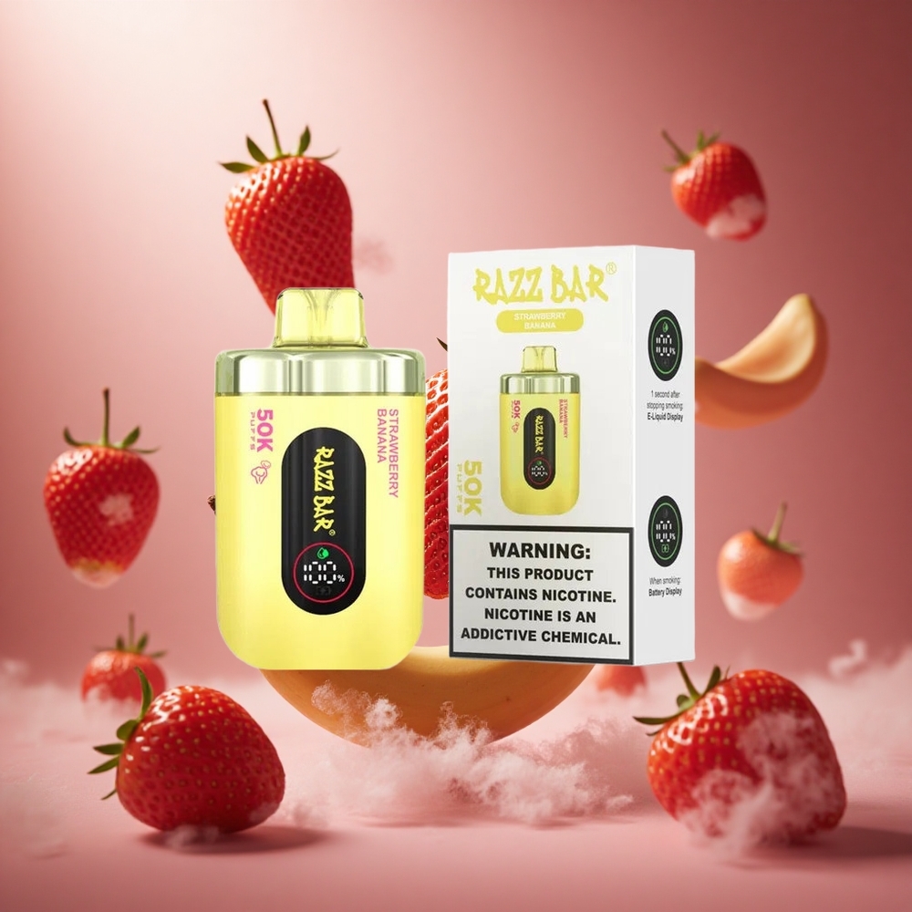 Razz Bar 50000 Puffs Eldobható Vape Eper Banán hungary vape wholesale