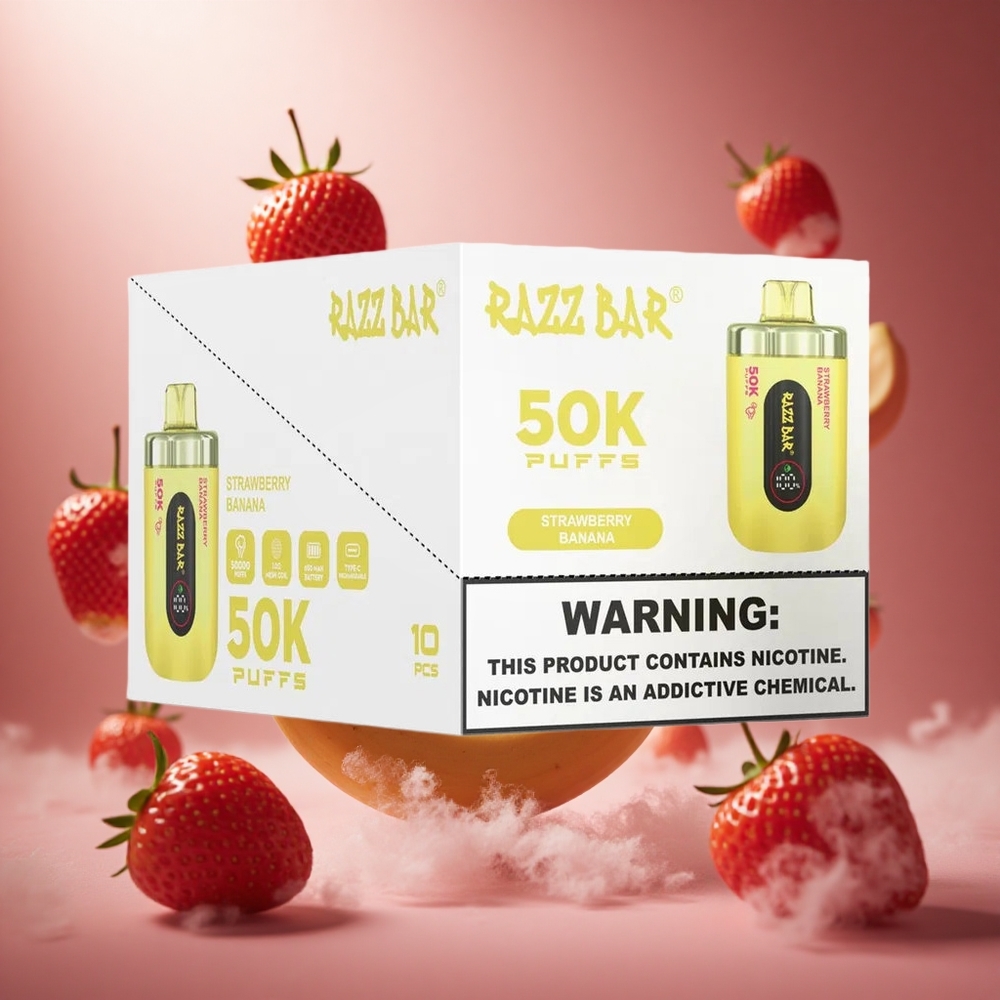 Razz Bar 50000 Puffs Eldobható Vape Eper Banán hungary vape wholesale