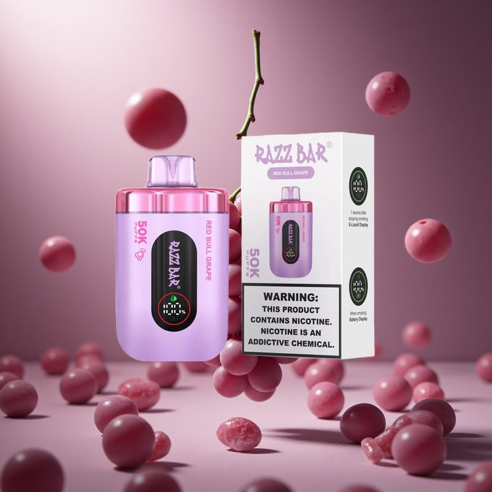 Razz Bar 50000 Puffs Eldobható Vape Vörös Bika Szőlő hungary vape wholesale