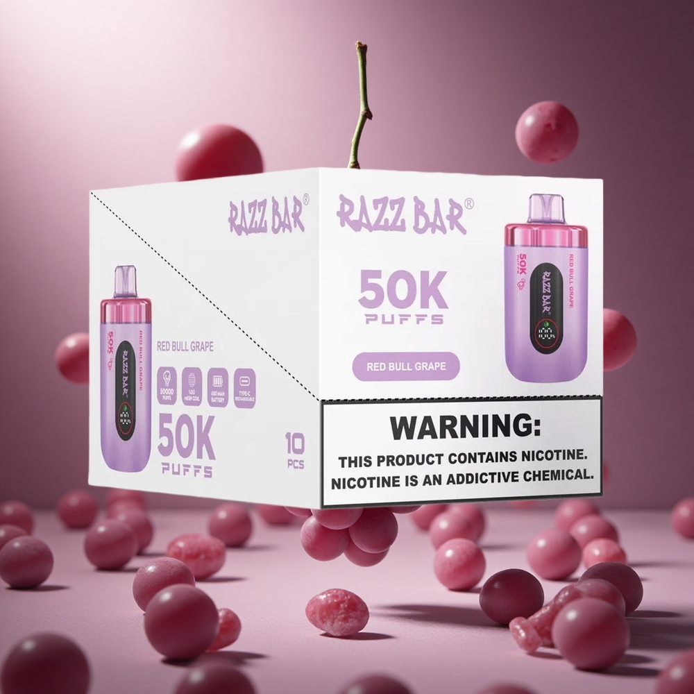 Razz Bar 50000 Puffs Eldobható Vape Vörös Bika Szőlő hungary vape wholesale