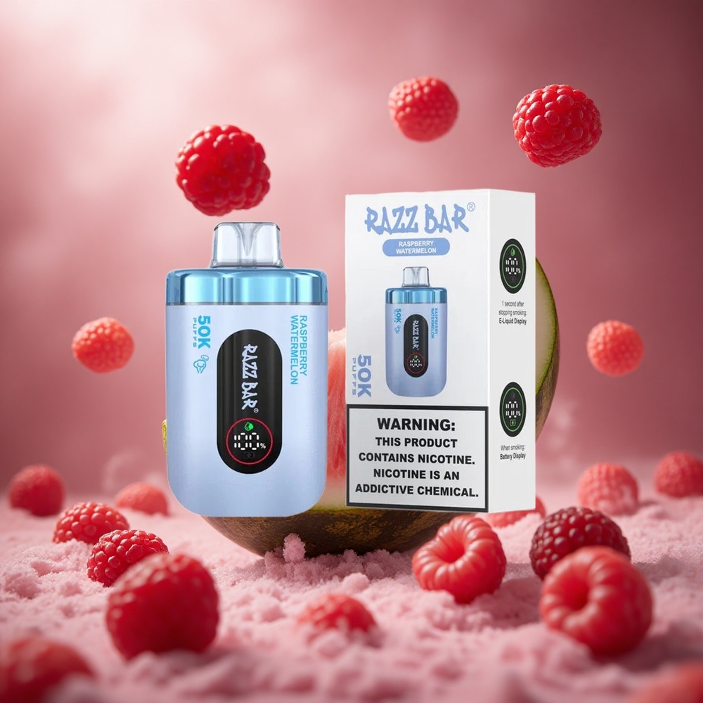 Razz Bar 50000 Puffs Elszívható E-szigaret Málna Görögdinnye Hungary Vape Wholesale