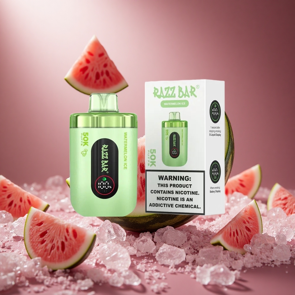 Razz Bar 50K Puffs 50000 Puffs Eldobható Vape Görögdinnye Jég hungary vape wholesale