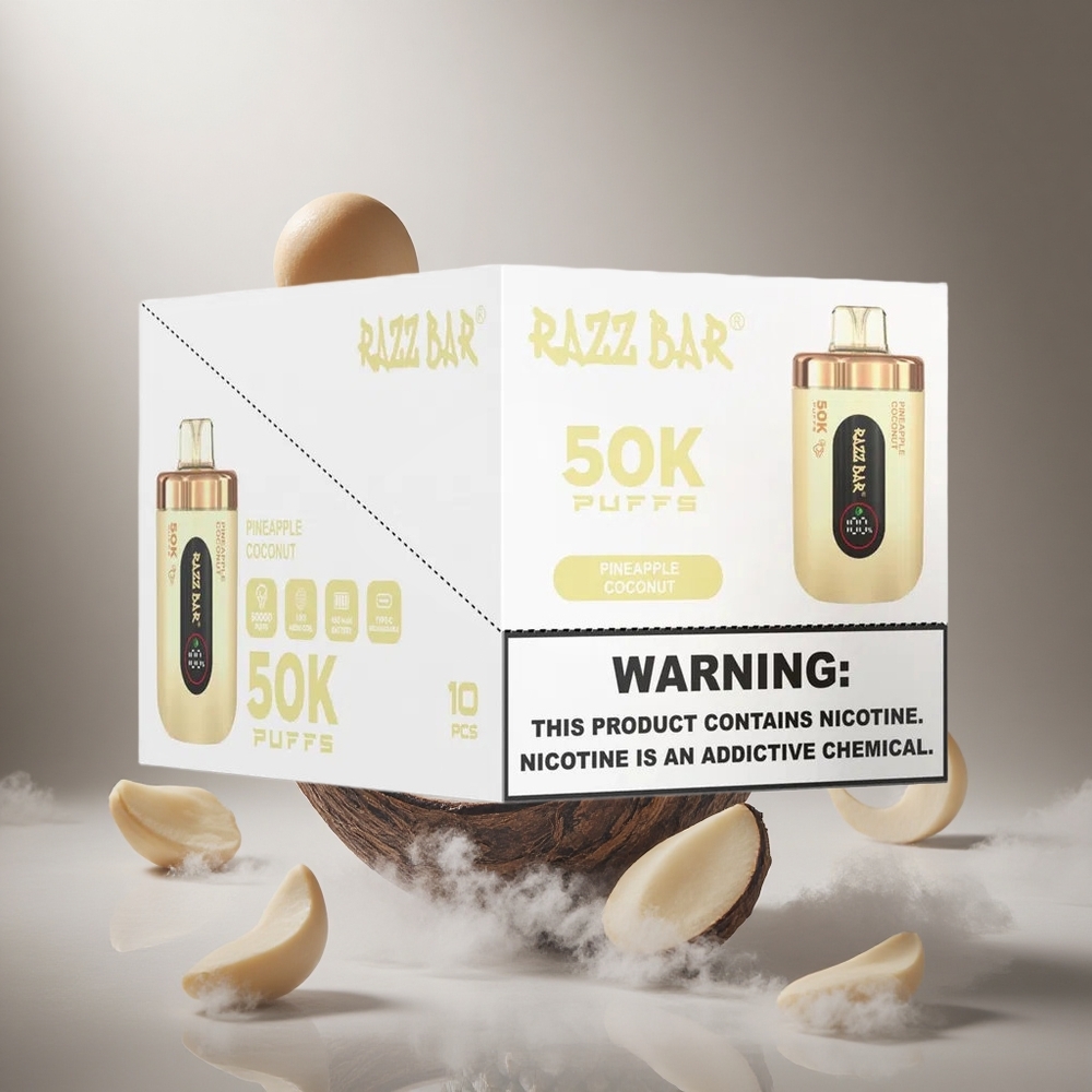 Razz Bar 50K Puffs Ananász Kókusz 1.0 Ohm Mesh Coil hungary vape wholesale
