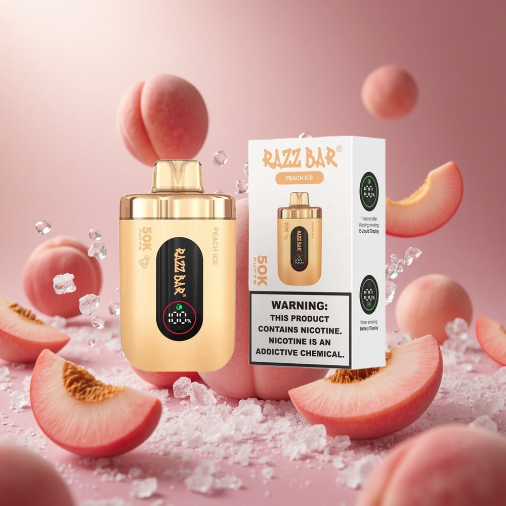 Razz Bar 50K Puffs Őszibarack Jég típusú hungary vape wholesale