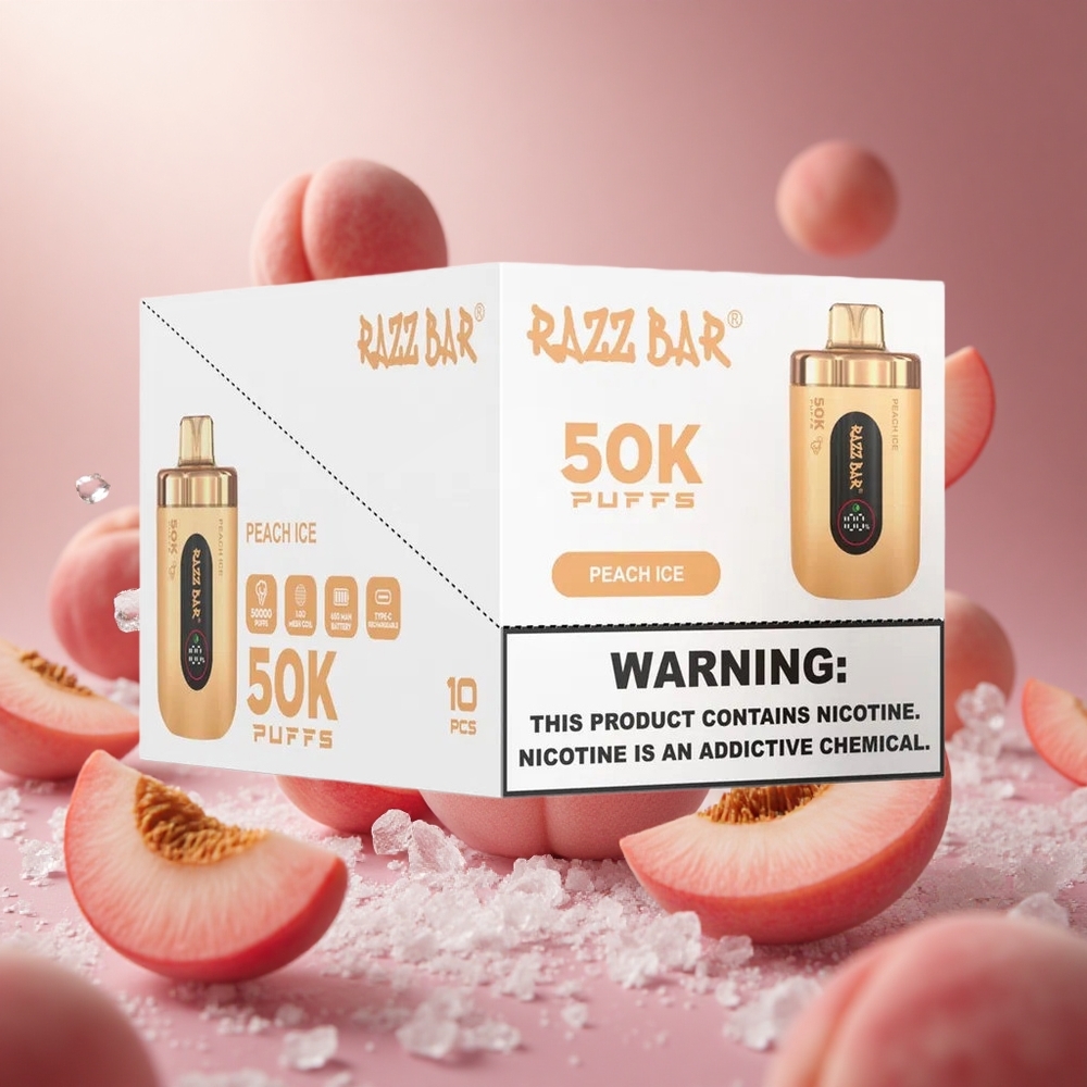Razz Bar 50K Puffs Őszibarack Jég típusú hungary vape wholesale