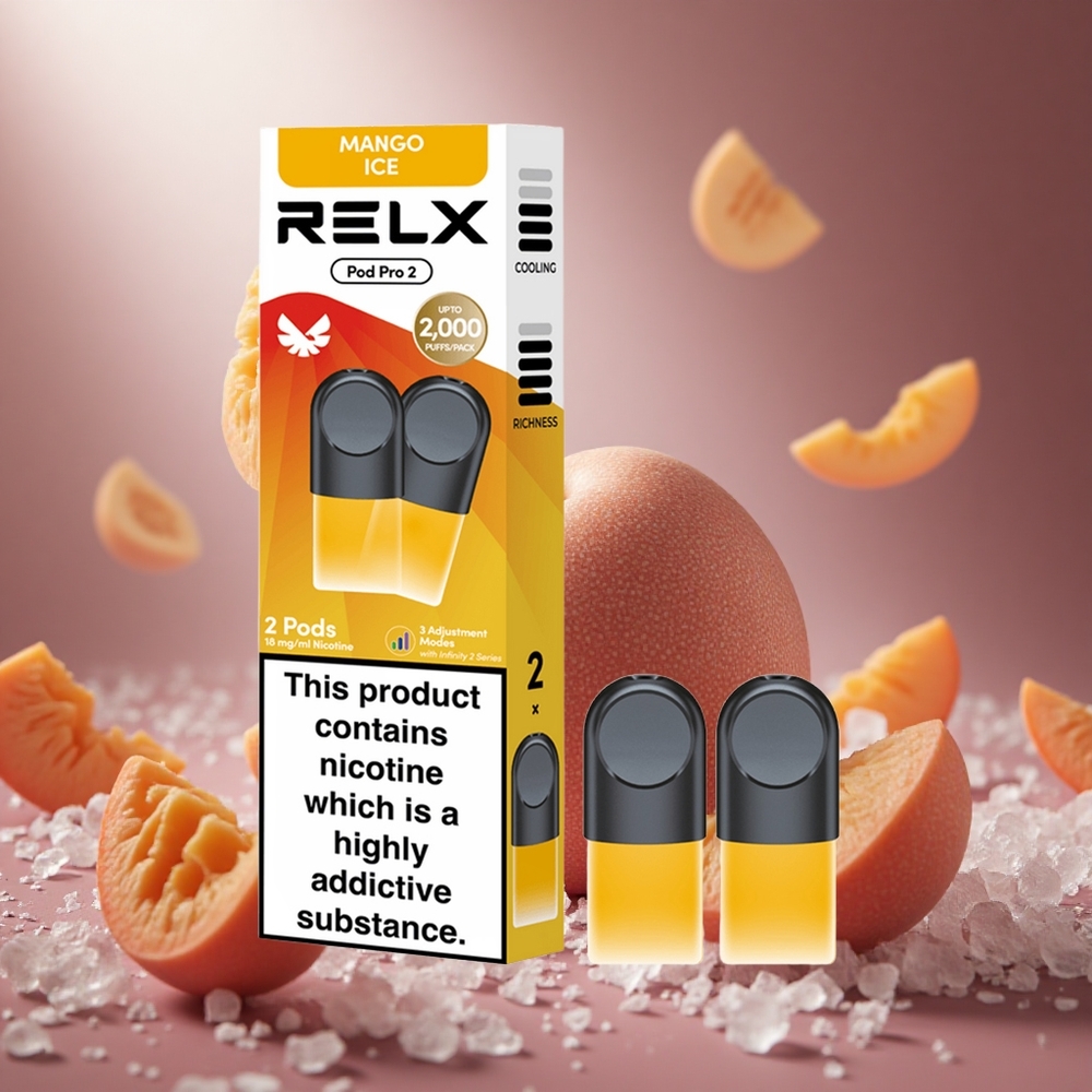 RELX Pod Pro 2 600 Puffs Mango Jég 1,8% Nikotin hungary vape wholesale