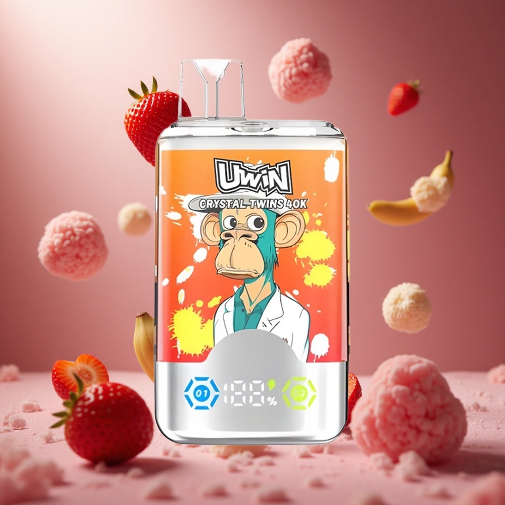 UWIN Crystal Twins 40000 Bumm E-liquid Kapacitás 32ml Eper Banán Szeretet hungary vape wholesale