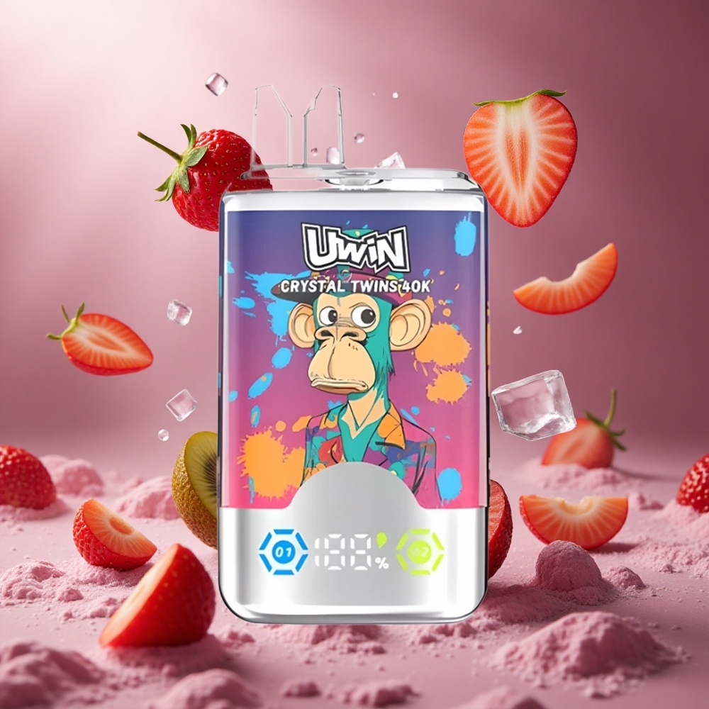 UWIN Crystal Twins 40000 Puffs E-liquid Kapacitás Áfonya Eper Kiwi Jég hungary vape wholesale