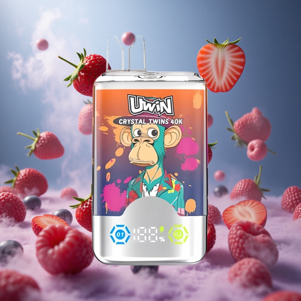 UWIN Crystal Twins 40000 Puffs Eper Málna Cseresznye Mr Kék hungary vape wholesale