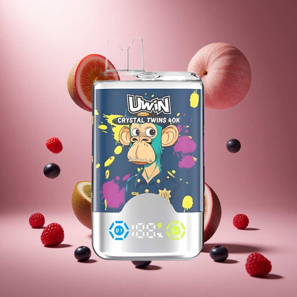 UWIN Crystal Twins 40000 Puffs Kiwi Passiógyümölcs Guváva Áfonya Málna 32ml E-liquid hungary vape wholesale