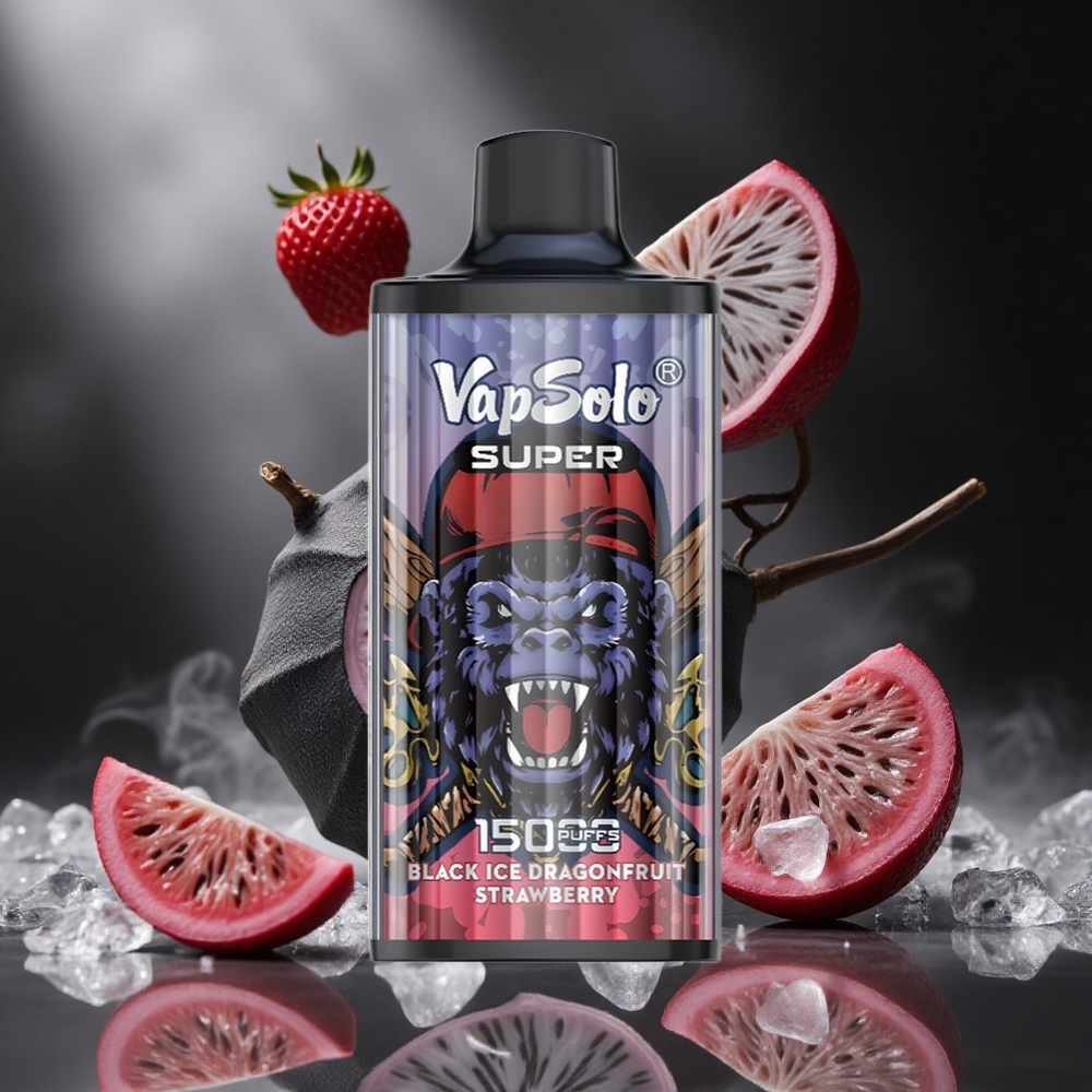 Vapsolo Super 15000 Puffs Fekete Jég Sárkánygyümölcs Eper hungary vape wholesale