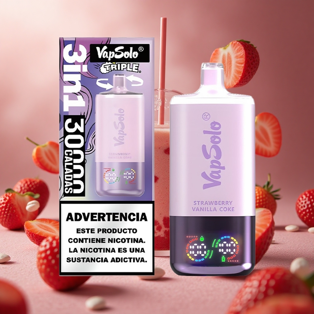 VapSolo Triple 30000 Puffs Eper Vanília Kóla hungary vape wholesale